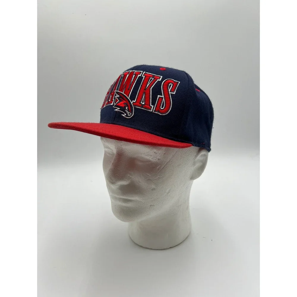 Adidas Atlanta Hawks NBA Snapback Hat Navy Blue Red Embroidered Flat Brim‎ Cap